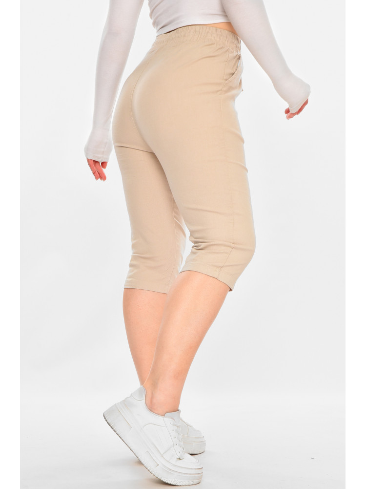 Бриджі жіночі однотонні бежевого кольору 703 213143C