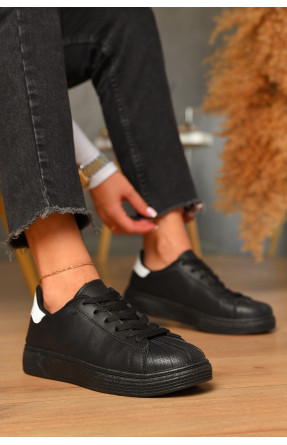 Кросівки жіночі чорного кольору на шнурівці Уцінка 0213-1 213144C