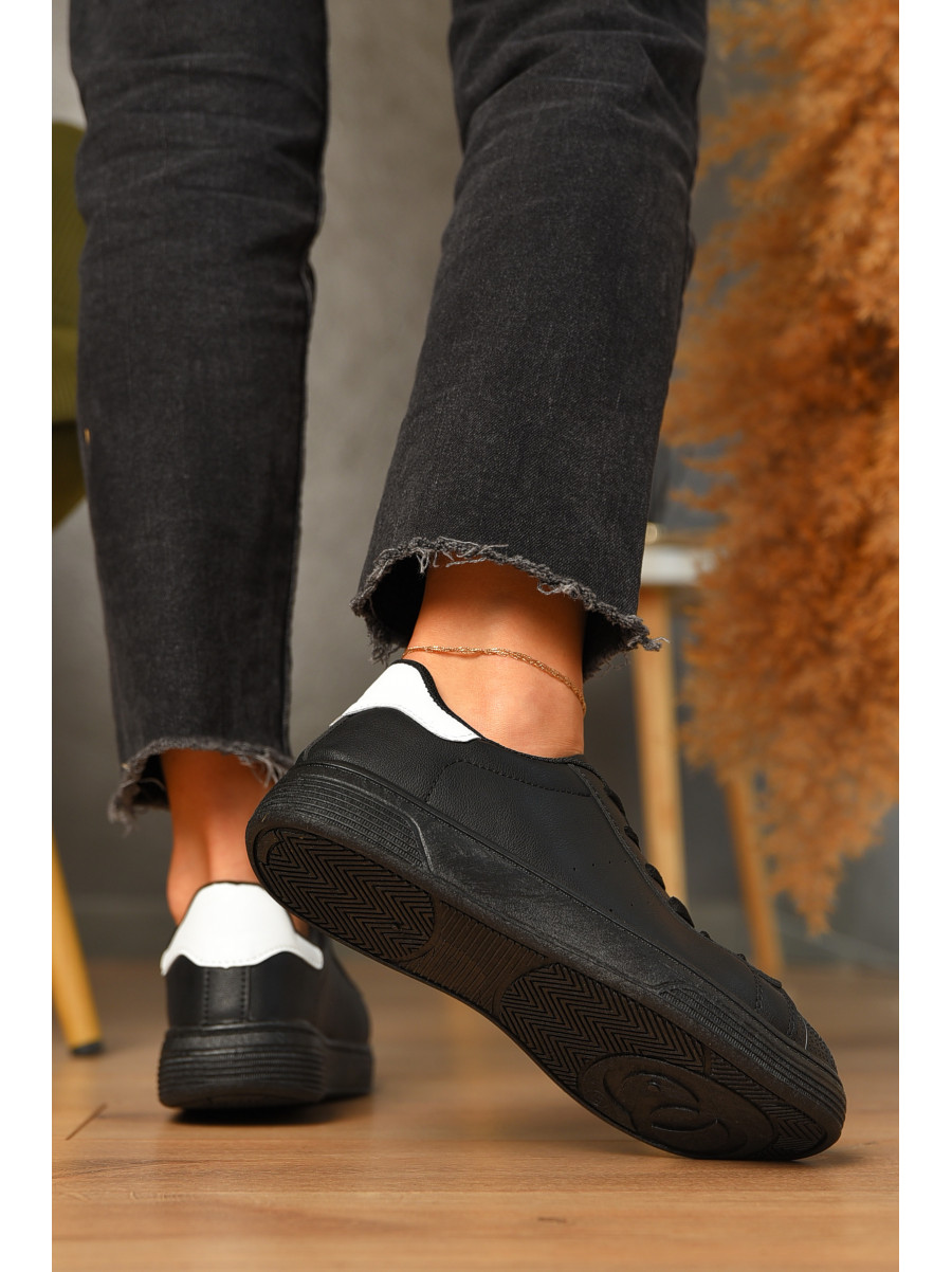 Кроссовки женские черного цвета на шнуровке Уценка 0213-1 213144C