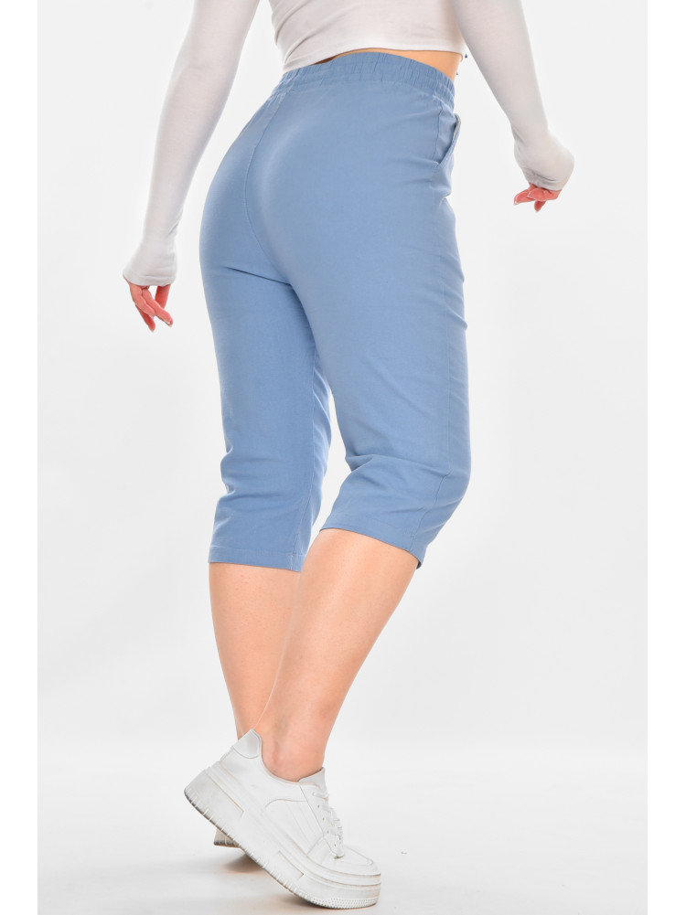 Бриджі жіночі однотонні блакитного кольору 703 213145C