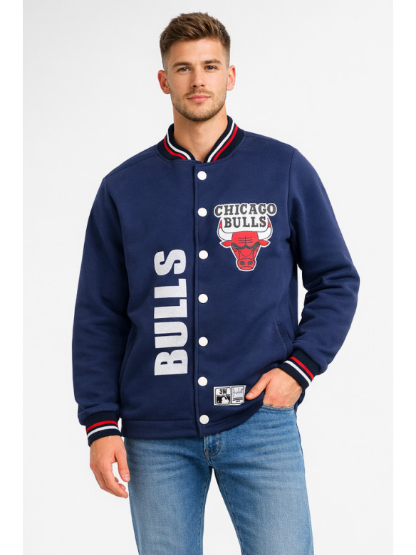 Бомбер мужской на флисе синего цвета Уценка 213150C