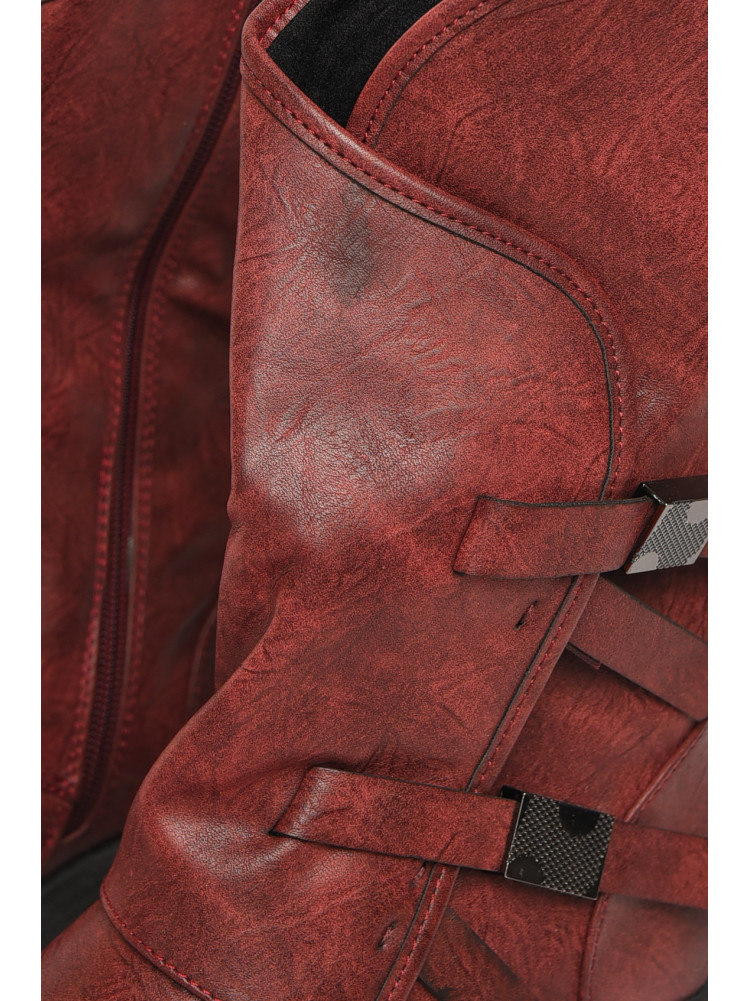 Полусапоги женские демисезонные бордового цвета Уценка 2007 213152C