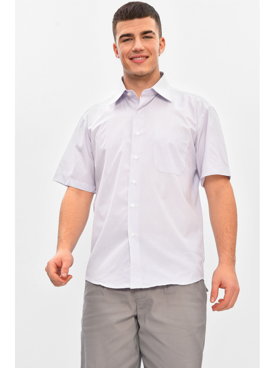 Сорочка чоловіча білого кольору з принтом Уцінка P0149 213158C