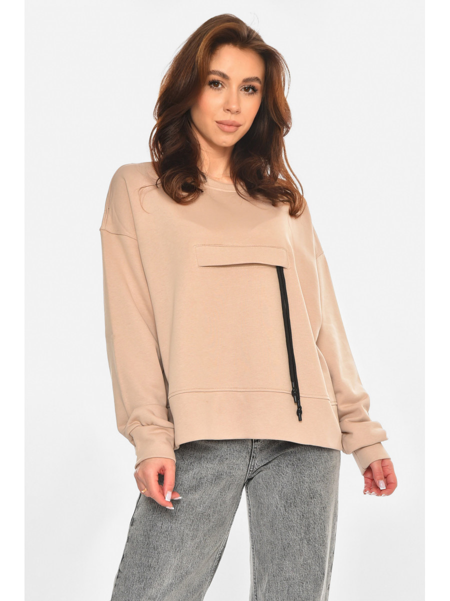 Кофта жіноча однотонна бежевого кольору 2331 213164C