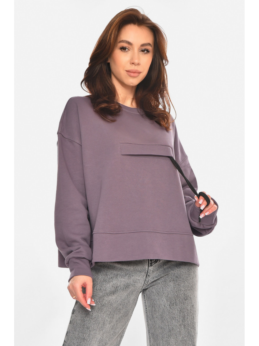 Кофта жіноча однотонна темно-фіолетового кольору 2331 213165C
