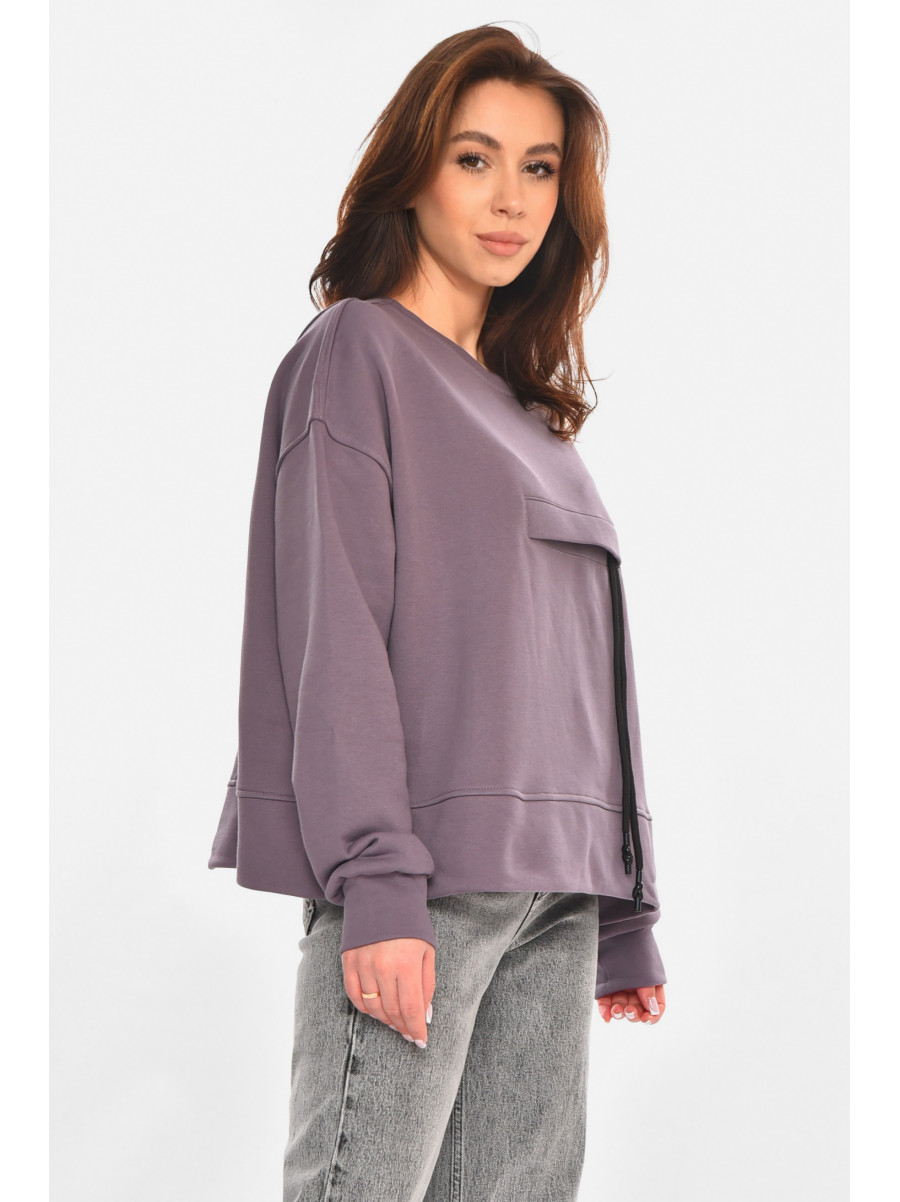 Кофта жіноча однотонна темно-фіолетового кольору 2331 213165C