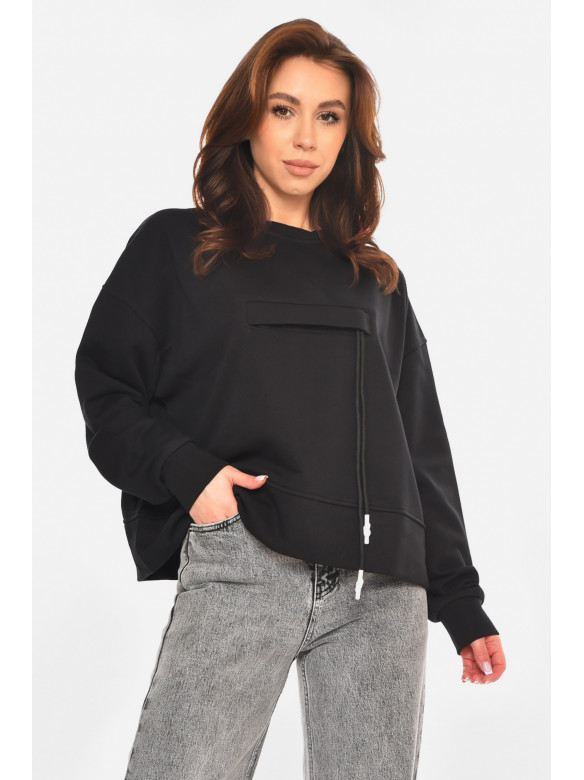 Кофта жіноча однотонна чорного кольору 2331 213166C