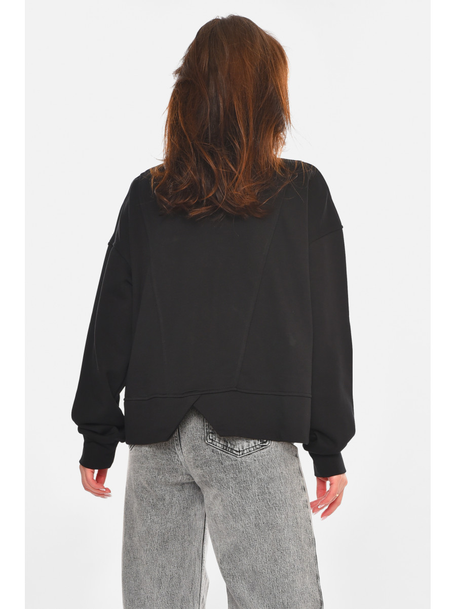 Кофта жіноча однотонна чорного кольору 2331 213166C