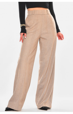 Штани жіночі темно-бежевого кольору з принтом 2306 213167C