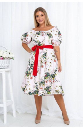 Платье женское розового  цвета с принтом 5330 213176C