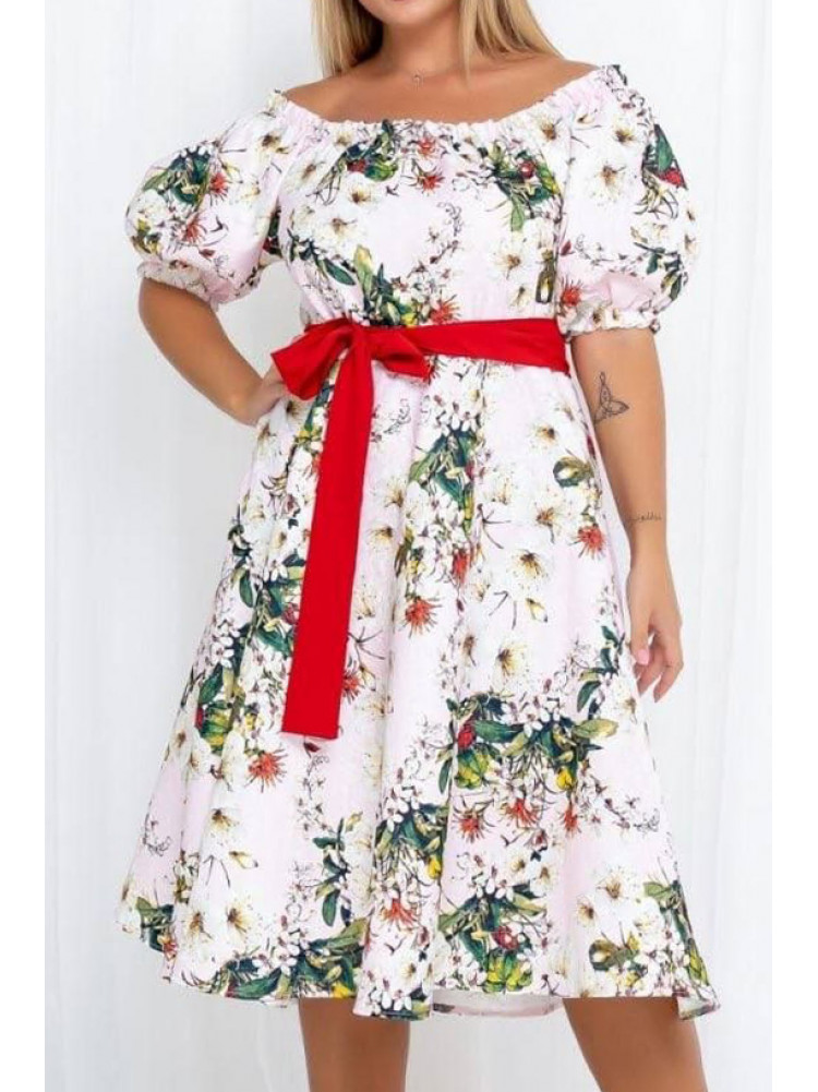 Платье женское розового  цвета с принтом 5330 213176C