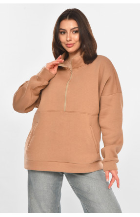Худі жіноче на флісі кольору мокко 213179C