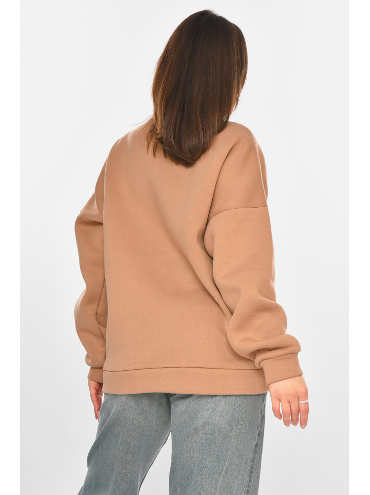 Худі жіноче на флісі кольору мокко 213179C