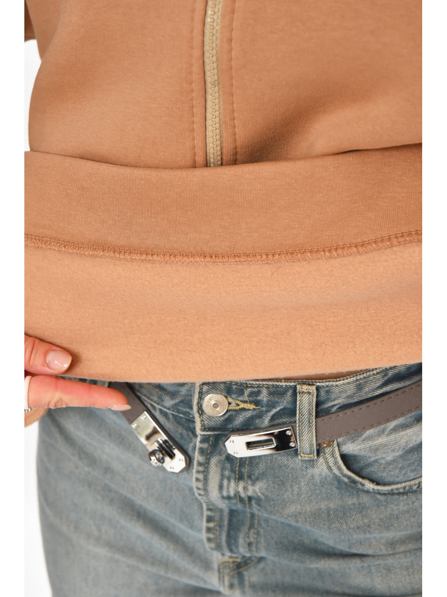 Худі жіноче на флісі кольору мокко 213179C