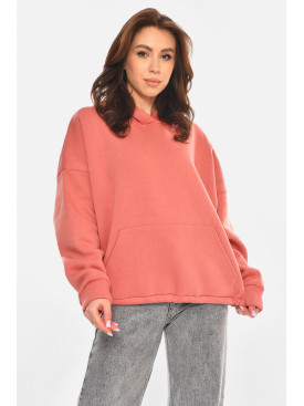 Худі жіноче на флісі рожевого кольору 213180C
