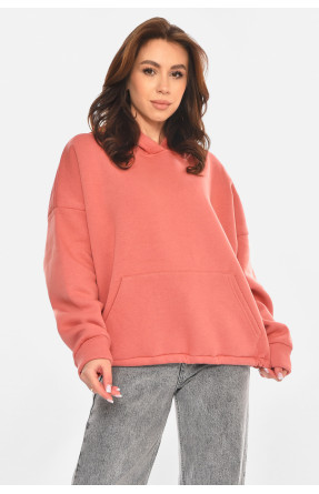 Худи женское на флисе розового цвета 213180C