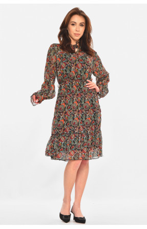 Платье женское черного цвета с принтом 213182C