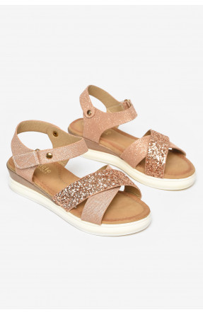 Босоножки для девочки бежевого цвета К-18 213188C