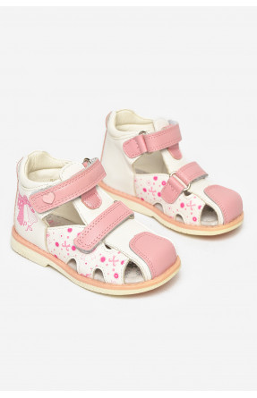 Сандали детские для девочек белого цвета С- Т52-34-А 213189C