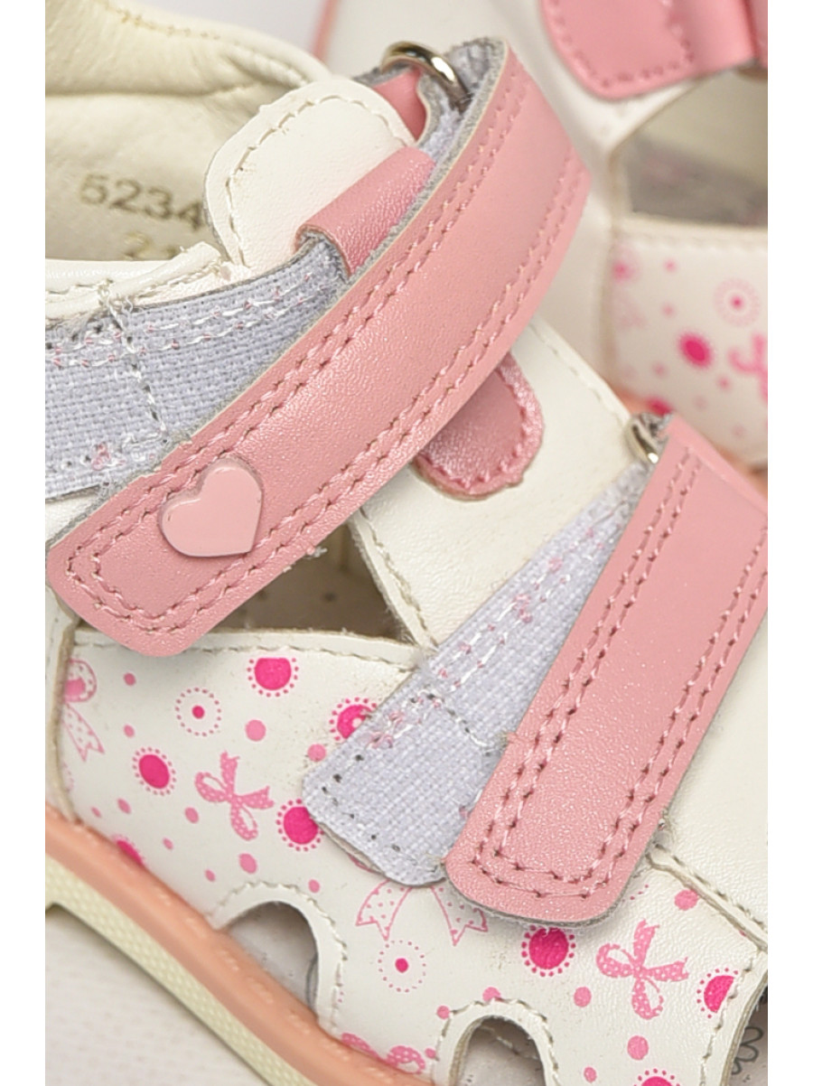 Сандали детские для девочек белого цвета С- Т52-34-А 213189C