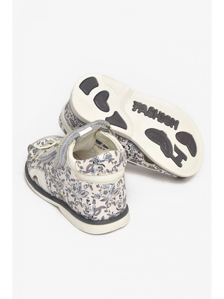 Сандали детские для девочек бело-серебристого цвета С- Т52-72-F 213190C