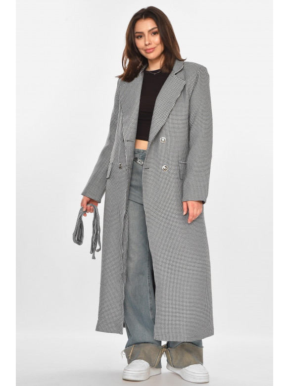 Пальто жіноче білого кольору з принтом 05427 213194C