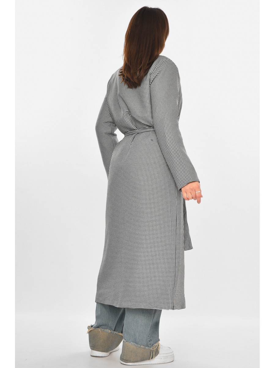 Пальто жіноче білого кольору з принтом 05427 213194C