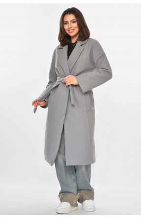 Пальто жіноче однотонне сірого кольору 5352 213195C