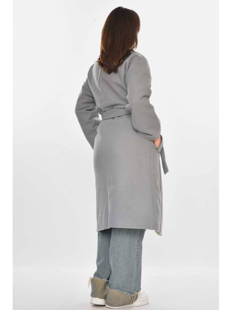Пальто жіноче однотонне сірого кольору 5352 213195C