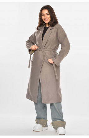 Пальто жіноче однотонне темно-сірого кольору 5352 213197C