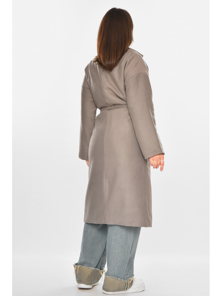 Пальто жіноче однотонне темно-сірого кольору 5352 213197C