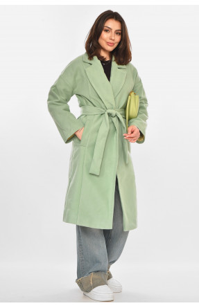 Пальто жіноче однотонне м'ятного кольору 5352 213201C
