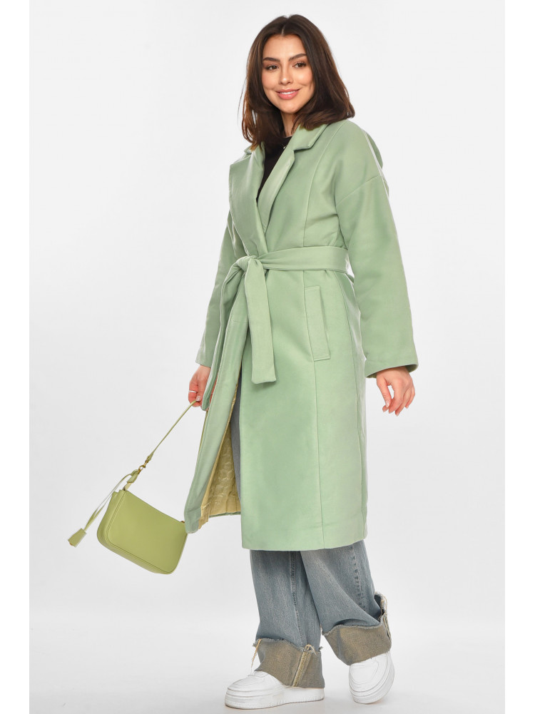 Пальто жіноче однотонне м'ятного кольору 5352 213201C