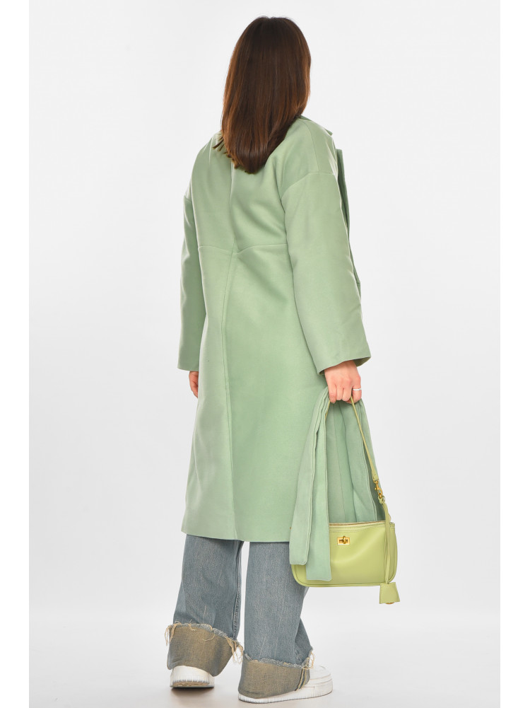 Пальто жіноче однотонне м'ятного кольору 5352 213201C