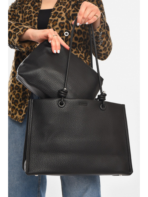 Сумка женская из экокожи черного цвета 8017 213209C