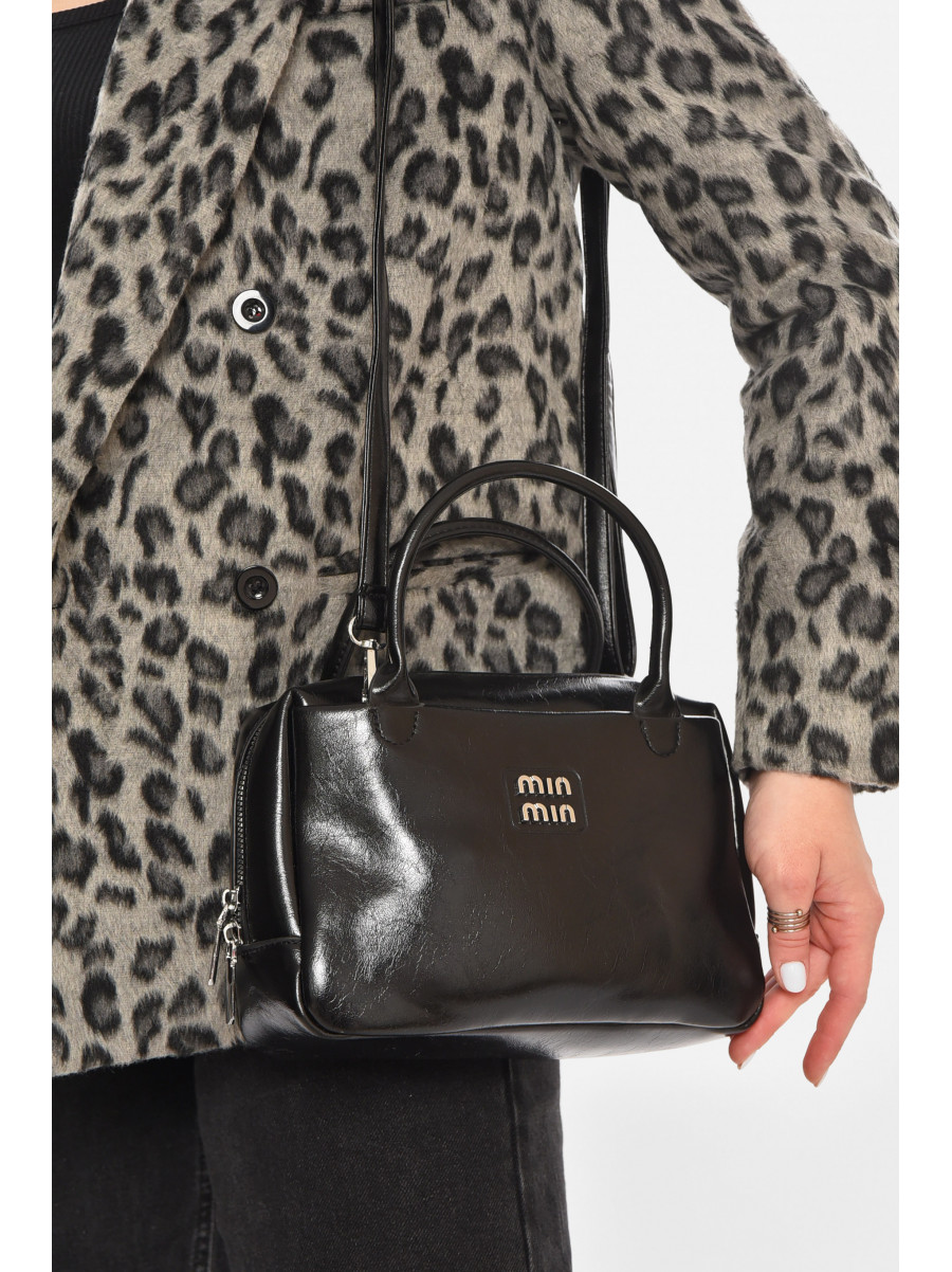 Сумка женская из экокожи черного цвета 6606 213210C