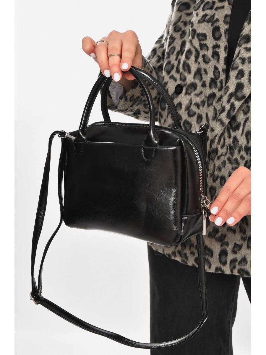 Сумка женская из экокожи черного цвета 6606 213210C