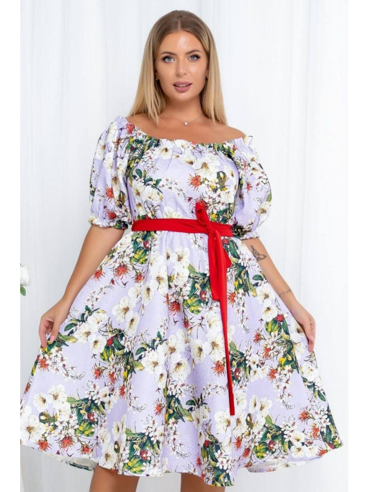 Платье женское сиреневого цвета с принтом 5330 213215C