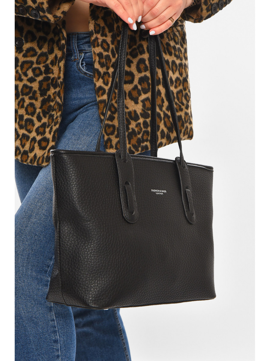 Сумка женская из экокожи черного цвета 8168 213217C