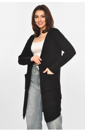 Кардиган жіночий однотонний чорного кольору PM8633 213219C