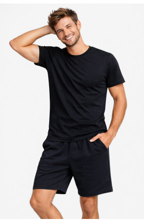 Костюм мужской шорты и футболка темно-синего цвета 213221C
