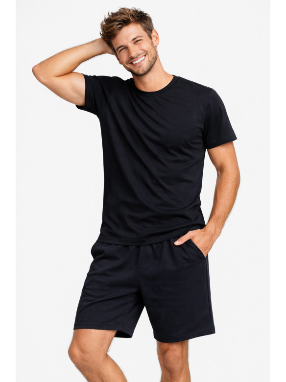 Костюм мужской шорты и футболка темно-синего цвета 213221C