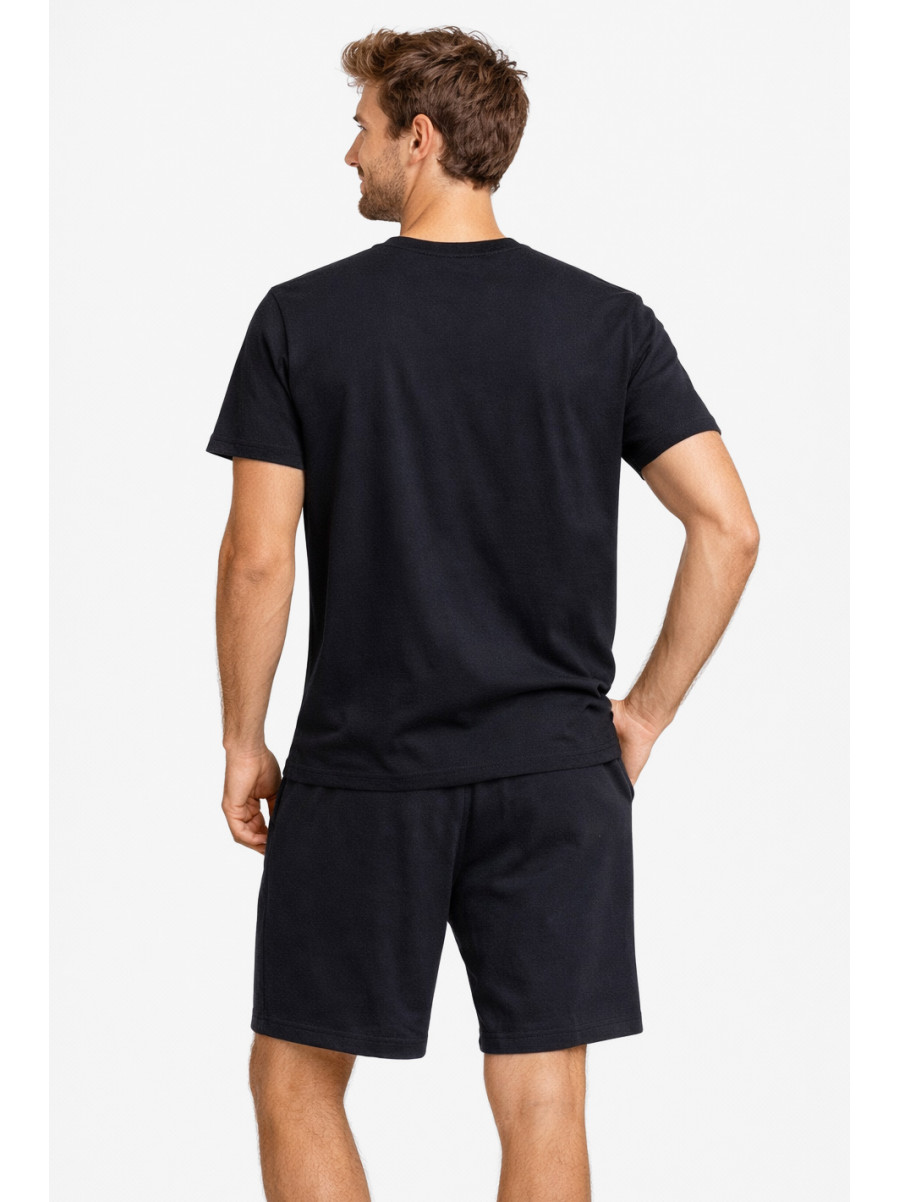 Костюм мужской шорты и футболка темно-синего цвета 213221C
