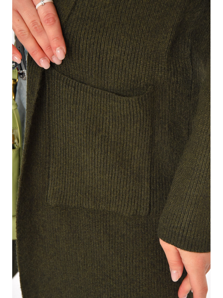 Кардиган женский однотонный цвета хаки PM8633 213222C