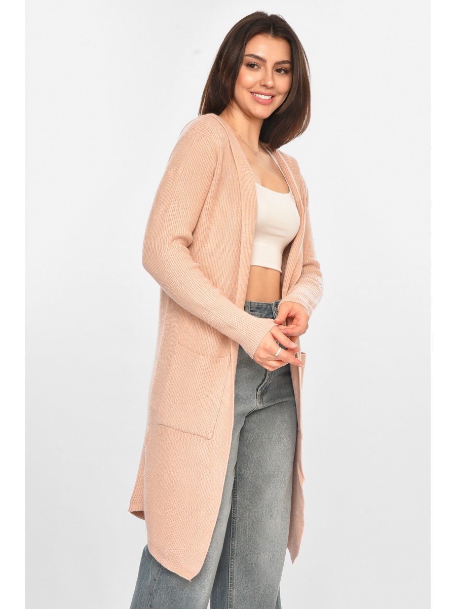 Кардиган женский однотонный пудрового цвета PM8633 213223C