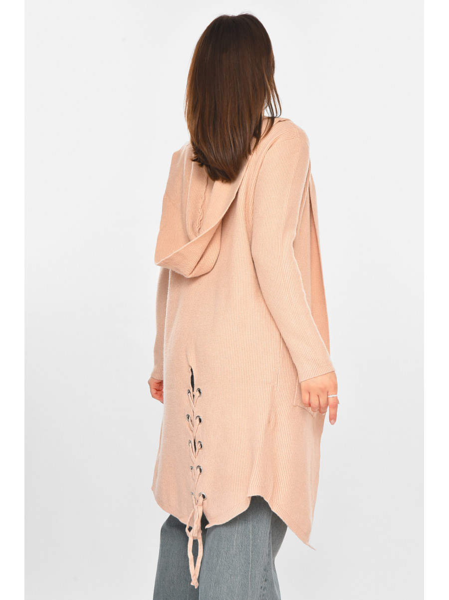 Кардиган женский однотонный пудрового цвета PM8633 213223C