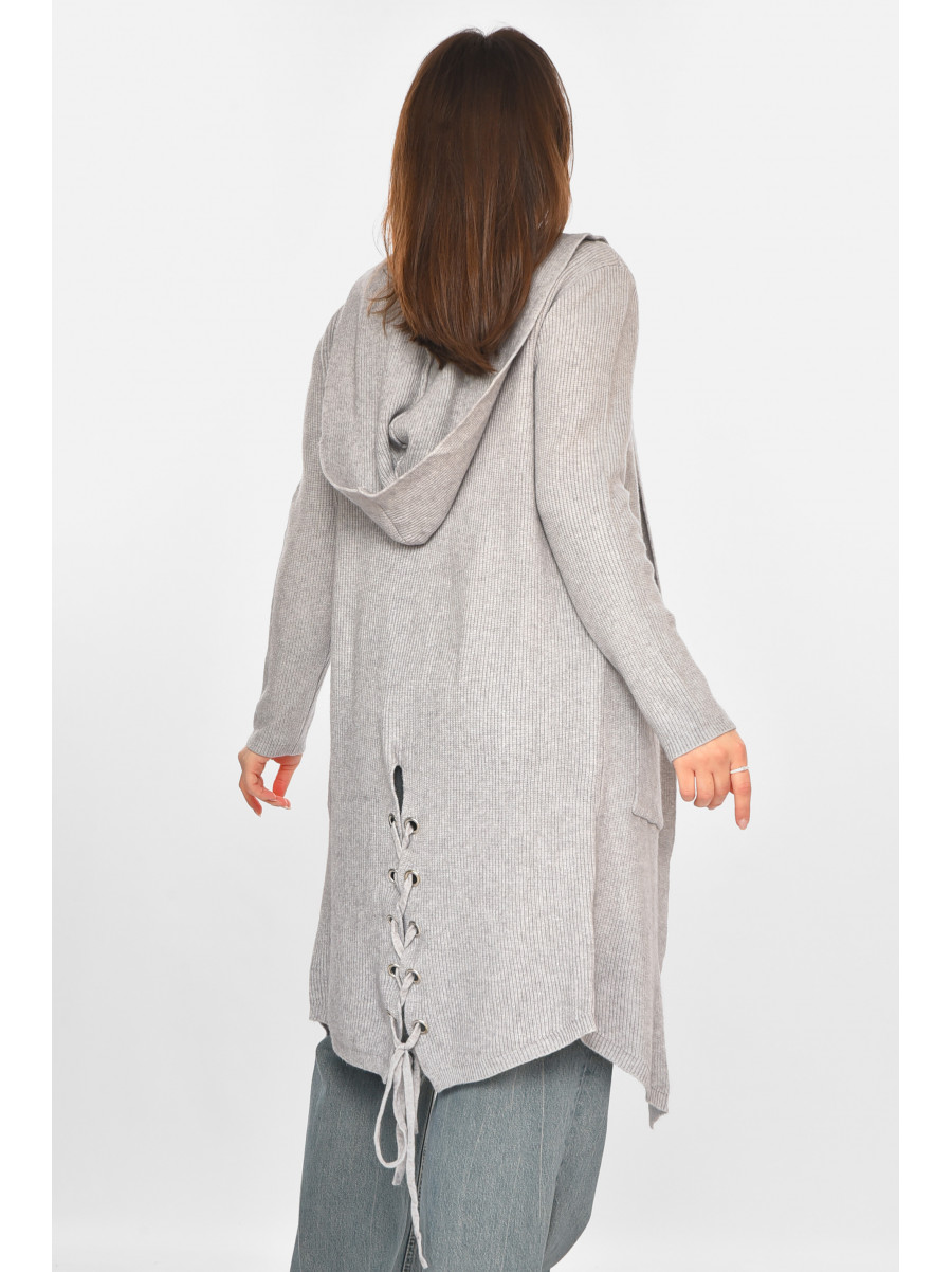 Кардиган женский однотонный серого цвета PM8633 213224C