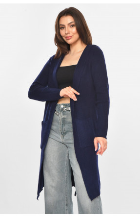 Кардиган женский однотонный тёмно-синего цвета PM8633 213226C