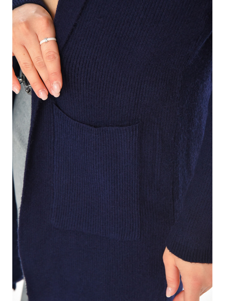 Кардиган женский однотонный тёмно-синего цвета PM8633 213226C