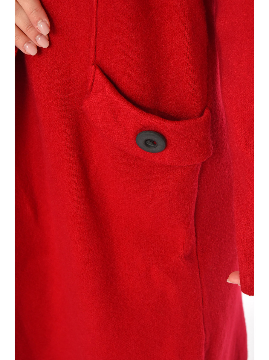Кардиган женский однотонный красного цвета PM8651 213228C